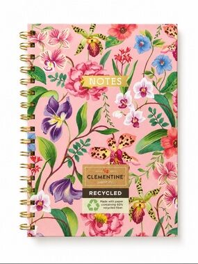 Clementine pink wildflowers Floral Spiral Notebook
